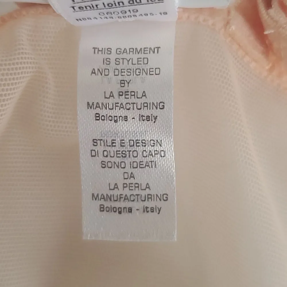 La Perla Cutout Mesh Bodysuit Peach Size 36B NWOT